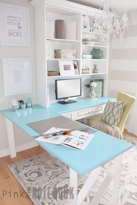 Chair Drapes, Feminine Home Office Ideas, Desk Makeover Diy, Feminine Home Offices, Desk Layout, Desk Makeover, Craft Room Storage, Craft Room Office, Home Office Space