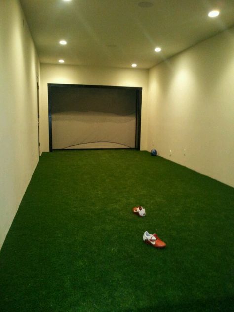 Wow!!! I want that now but I don't have a basement to put it in... maybe my bedroom could work Indoor Soccer Field, Soccer Bedroom, Raised Floor, Soccer Room, Soccer Is Life, Football Rooms, Boys Soccer, Soccer Stuff, Indoor Soccer