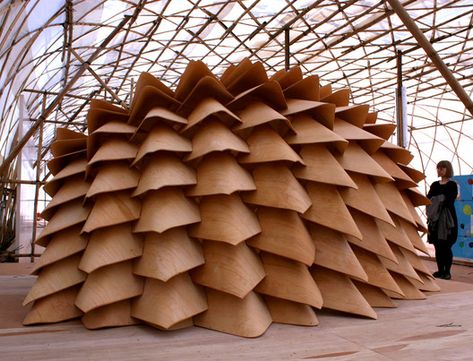 Plant Structure, Plywood Interior, Dragon Skin, Cardboard Sculpture, Trash Art, Parametric Design, Dragon Scale, Architecture Exterior, Beautiful Doors