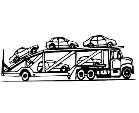 Car Transporter Cars Carrier Coloring Pages : Best Place to Color Car Carrier Truck, Video Dress, Car Transporter, Car Hauler, Pages To Color, Coloring Pages Inspirational, Army Truck, Truck Coloring Pages, Car Carrier