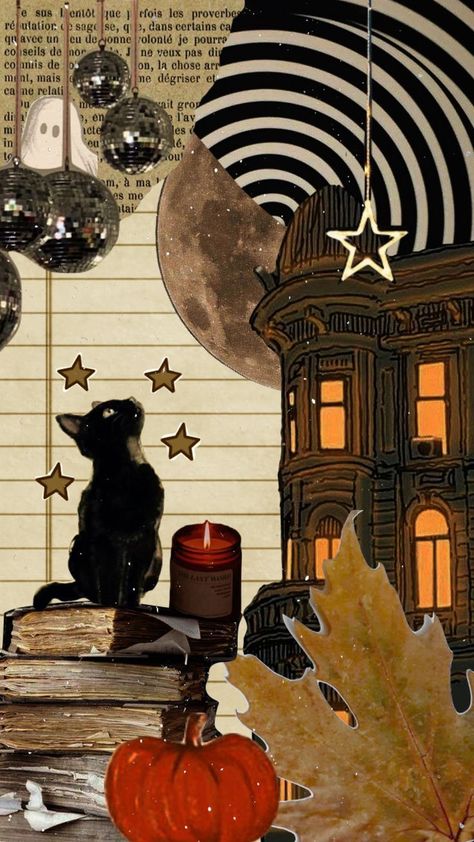 Cat Collage, Psy Art, Aesthetic Moodboard, Cute Cat Wallpaper, Halloween Wallpaper Iphone, Iphone Wallpaper Themes, Cat Wallpaper, Cute Backgrounds, Fall Wallpaper