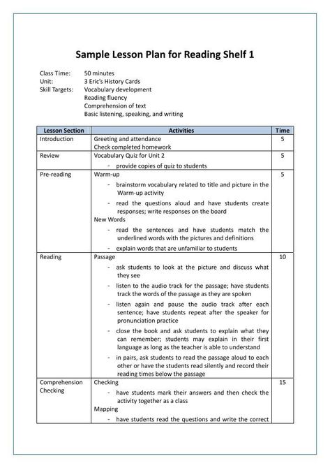 How To Create Lesson Plans, English Lesson Plan Sample, Lesson Plan Aesthetic, English Teacher Lesson Plans, Elementary School Lesson Plans, Comprehension Lesson Plans, Teacher Lesson Plans Template, Lesson Plan Outline, Guided Reading Lesson Plans