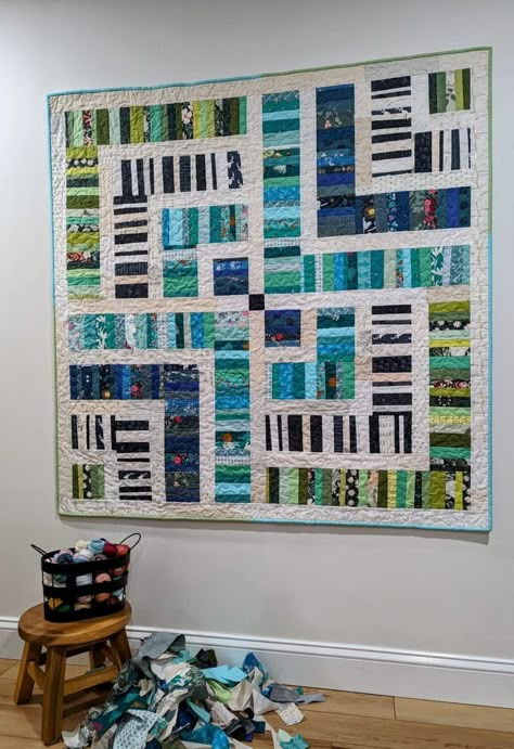 Scrap Tape & Free Scrappy Portland Quilt Tutorial - Always Expect Moore Candy Mirror, Crumb Quilts, Improv Quilt, Scrap Quilting, Strip Quilt Patterns, Simple Quilts, Improv Quilts, Crumb Quilt, String Quilt