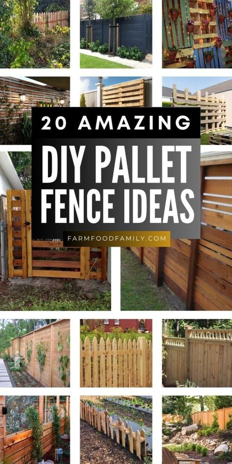 20 Amazing Pallet Fence Ideas to Transform Your Yard 43 Palet Fences Ideas, Wood Pallet Fence Ideas Diy, Wooden Pallet Fence, Pallet Creations Diy, Fence Pallet Ideas, Pallet Fence Diy Dogs, Garden Pallet Fence, Cattle Fence Ideas, Diy Pallet Fence Ideas