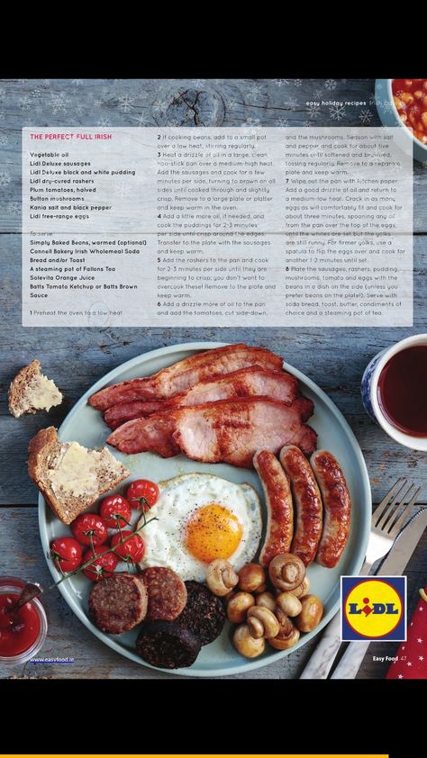 Full Irish breakfast Full Irish Breakfast, Hp Sauce, Irish Dishes, Johnny Cake, Irish Breakfast, Brown Sauce, Big Breakfast, Digital Menu, European Cuisine