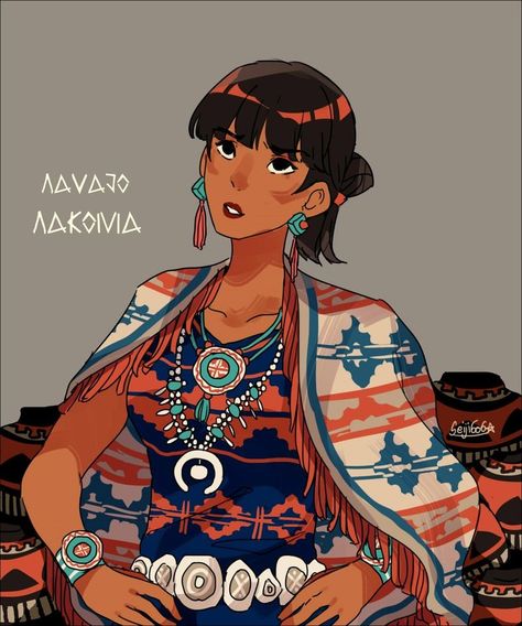 Native American Pfp Anime, Navajo Character Design, Native American Woman Character Design, Indigenous Oc, Indigenous Character Design, Native American Oc, Native American Character Design, Nakoma Pocahontas, Native Anime