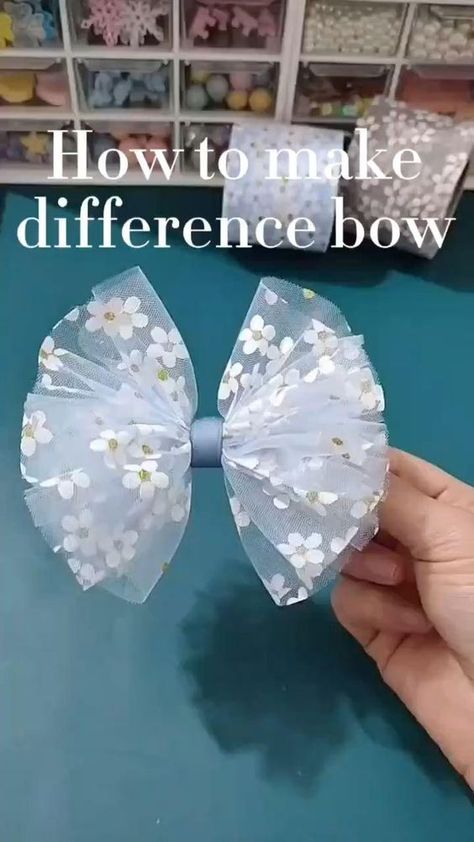 Diy Paper Umbrella, Umbrella Diy, Umbrella Craft, Hair Bows Diy Ribbon, Paper Umbrella, Diy Hair Scrunchies, Homemade Bows, Diy Hair Accessories Ribbon, Ribbon Crafts Diy