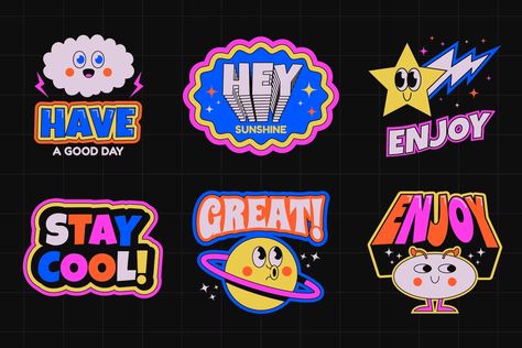 Resident Evil 8, Y2k Stickers, Sticker Design Inspiration, Flat Logo, Graphic Design Fonts, Cool Stickers, Sticker Collection, Post Design, Text Design