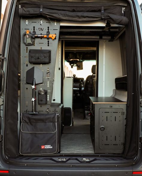 ⚡️ The Ultimate Adventure Van Garage ⚡️⁠ ⁠ Complete with the GLSS™ PRO Driver and Passenger Side + The Gear Panel. These mods + the Bed Risers PRO Set are the best ways to organize and upgrade your Winnebago Revel, Jayco Terrain, Entegra Launch or Tiffin GH1.⁠ ⁠ #canyonadventurevans #revel #jayco #entegra #winnebago #vanlife #adventurevan Winnebago Revel, Sprinter Passenger Van, Van Garage, Van Organization, Van Project, Camper Design, Minivan Camping, Adventure Van, Camping Van