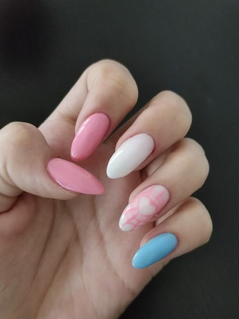 Gwen Stacy Inspired Nails, Gwen Stacy Nails Designs, Gwen Spiderman Nails, Gwen Nails Spiderman, Gay Nail Art, Gwen Stacy Nails, Spider Gwen Nails, Gwen Nails, Olivia Nails