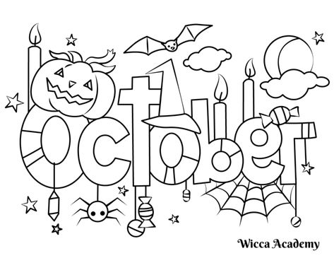 Fall Coloring Sheets, Halloween Coloring Book, Happy October, Fall Coloring Pages, Tot School, Halloween Coloring Pages, Theme Halloween, Cute Coloring Pages, Halloween Activities