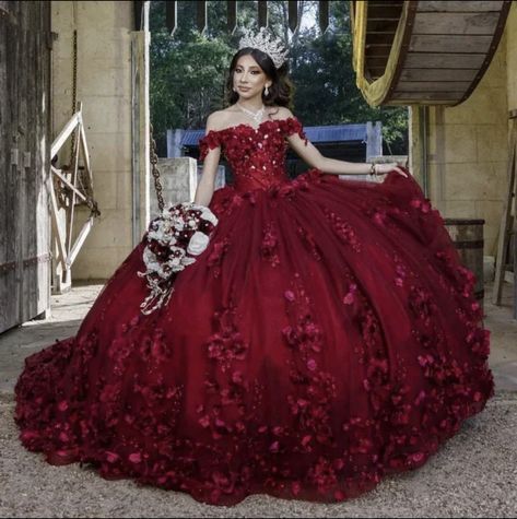 Red And Black Theme Quinceanera, Quinceanera Dresses In Red, Queen Of Hearts Quinceanera Dress, Quince Dresses Wine Red, Dark Burgundy Quinceanera Dresses, Cherry Red Quinceanera Dresses, Quinceñera Dresses Red, Quinceanera Dresses Wine Red, Red Quince Dresses Mexican