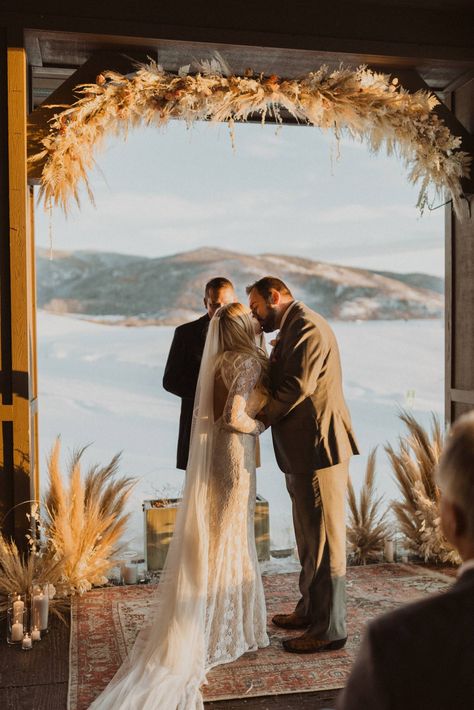 Intimate Steamboat Springs Wedding via Rocky Mountain Bride Steamboat Wedding Colorado, Steamboat Springs Wedding, Steamboat Wedding, Mountain Ceremony, Mountain Wedding Ceremony, Budget Wedding Venue, Beaver Creek Wedding, Steamboat Springs Colorado, Wedding Arches