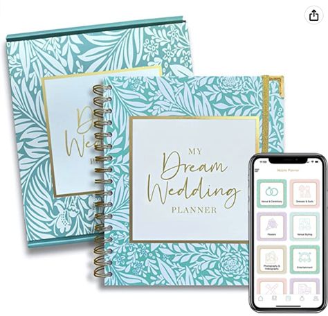 plan your dream wedding with this planner that comes with an app Wedding Organiser, Bridal Planner, Table Planner, Engagement Gifts For Bride, Engagement Gift Boxes, Wedding Fund, Wedding Planner App, Wedding Planner Book, Engagement Gifts For Couples