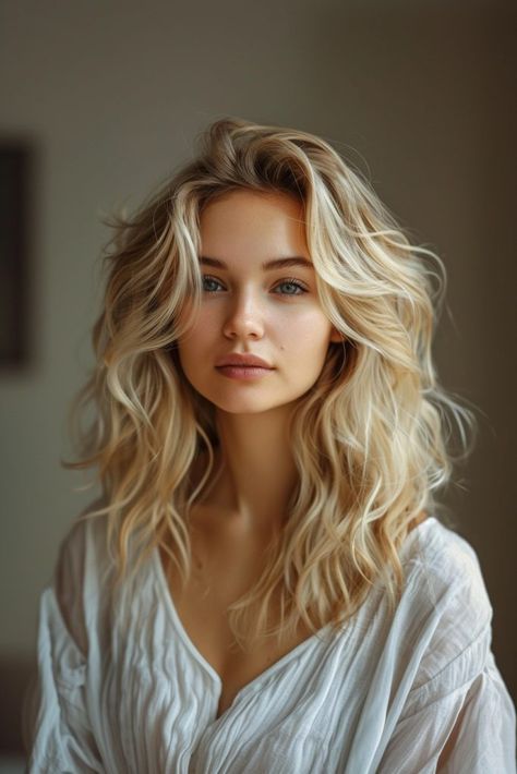 Beachy Waves hairstyles curly hair Beach Waves With Bangs, Beach Waves Wedding Hair, Beach Waves Hairstyles, French Braid Your Own Hair, Soft Beach Waves, Messy Beach Waves, Waved Hair, Beach Waves Hair, Braid Your Own Hair