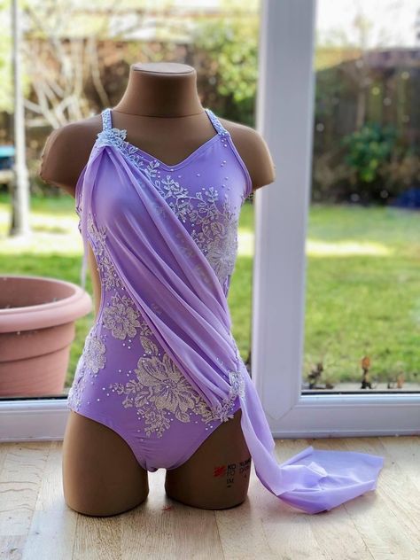 Pretty Dance Costumes Lyrical, Purple Lyrical Costumes, Purple Dance Costumes Lyrical, Rapunzel Dance Costume, Custom Dance Costumes Lyrical, Contemporary Solo Costume, Lyrical Solo Costumes, Purple Dance Costumes, Diy Dance Costumes