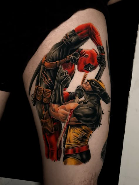 Marvel cómics wolverine dead Pool Deadpool And Wolverine Tattoo Ideas, Deadpool And Wolverine Tattoo Design, Deadpool And Wolverine Tattoo, Deadpool Tattoo Design, Wolverine Tattoo Ideas, Deadpool Tattoo Ideas, Wolverine Vs Deadpool, Rogue Tattoo, Marvel Tattoo Sleeve