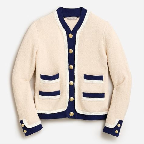 J.Crew: Textured Bouclé Lady Jacket For Women J Crew Lady Jacket Outfit, Lady Jacket, Airport Fits, Closet Goals, Jacket Outfit, Luxury Shopping, Winter 2023, Cashmere Cardigan, Denim Outfit