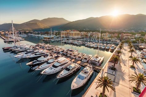 Looking for an exotic place to dock your megayacht?Jetset got it covered! Check out this article at JetsetMag.com Porto Montenegro, Big Yachts, Countries To Visit, Camp Nou, Yacht Charter, Coastal Towns, Yacht Club, Luxury Yachts, Beautiful Places To Visit