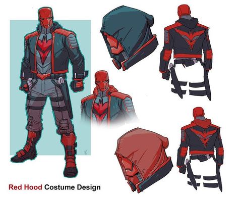 Red Robin Redesign, Red Hood Redesign, Nightwing Redesign, Dc Red Hood, Red Hood Wallpaper, Red Hood Dc, The Red Hood, Batman Redesign, Batman Concept