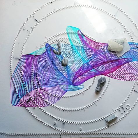 Spirograph Art, Stitched Paper, Math Art, Mandala Drawing, Geometric Art, Some Pictures, The Process, Geometry, Line Art