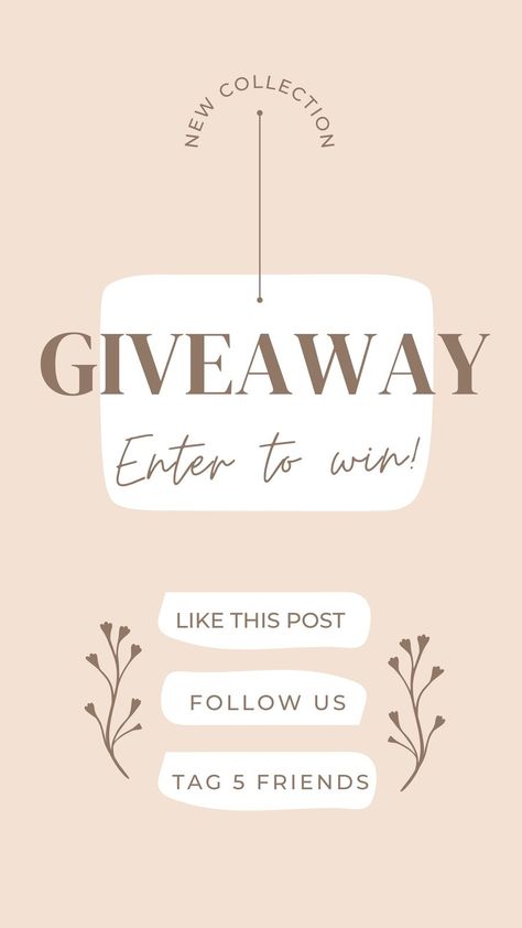 @goodrating Follow me on Canva for more Canva Templates and Elements: https://www.canva.com/p/goodrating/ Giveaway Aesthetic, Giveaway Design, Beige Aesthetic, Canva Design, Instagram Story Template, Story Template, Canva Templates, New Collection, Instagram Story