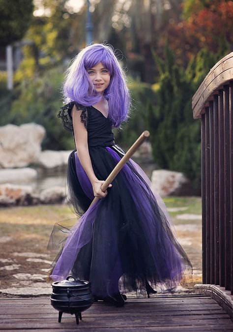 Black And Purple Witch Costume Tutu Dress Set, Wicked, Halloween, Girl Witch Tutu Costume, Toddler, Girl Halloween Costume Sweet Witch Tutu Purple Witch Costume, Witch Tutu Costume, Witch Hats Costume, Kids Witch Costume, Witch Costume Diy, Witch Tutu, Giraffe Costume, Costume Tutu, Purple Witch