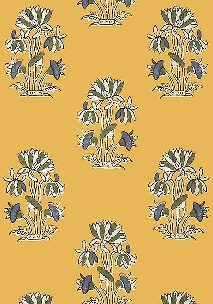 LILY FLOWER, Harvest Gold, T13202, Collection Mesa from Thibaut Lily Flower Wallpaper, Construction Wallpaper, Blue Harvest, Thibaut Wallpaper, Harvest Gold, Farrow And Ball Paint, Porcelain Wall Tile, Bold Color Palette, Organic Pattern