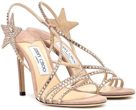 Jimmy Choo Lynn 100 embellished suede sandals Shoes Glitter, Giuseppe Zanotti Heels, Wear Perfume, Jimmy Choo Heels, Jimmy Choo Bag, Glitter Sandals, Metallic Sandals, Fashion Heels, Jimmy Choo Shoes