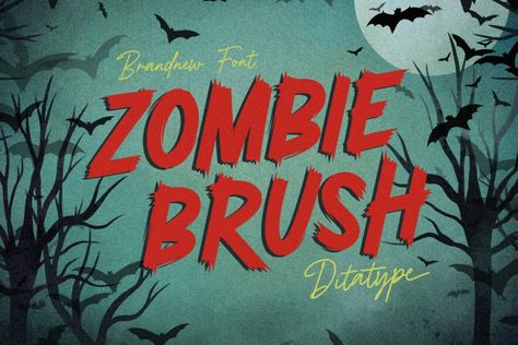 Zombie is a unique handwritten font, carefully handcrafted to become a true favorite. This font is the perfect fit for all of your logos, branding, social media, and crafty DIY projects. Zombie Brush font is available for free download for personal use only. If you need the full version and a commercial license, you can […] Get your free download of the Zombie Brush Font now at FreeFontDL - Free Font Download! Zombie Font, Brush Fonts Free, Party Font, Initial Fonts, Typography Typeface, Free Font Download, Typeface Logo, Pixel Font, Outline Fonts