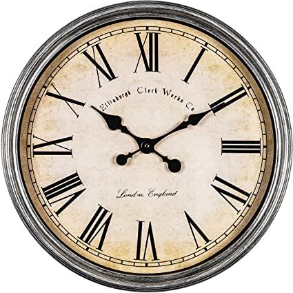 Amazon.com: Bernhard Products Large Decorative Wall Clock 20 Inch Silent Non Ticking Battery Operated Quartz Vintage Stylish with Rustic Silver Rim for Home Living Room Dining Room Kitchen & Over Fireplace: Home & Kitchen Large Wall Clock Decor, Extra Large Wall Clock, Decorative Wall Clock, Cat Bed Furniture, Solar String Lights, Dog Furniture, Large Wall Clock, Rustic White, Dining Room Kitchen