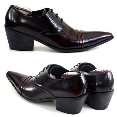 Men's Punk Business Formal Shoes Lace Up Cuban Heels Pointy Toe Hairstylist 46 | eBay Corpo Goth, Business Formal Shoes, Party Formal Dress, Formal Dress Shoes, Victorian Shoes, Male Shoes, Men In Heels, Cuban Heels, Mens Winter