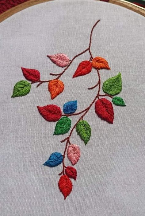 Embroidery Running Stitch Designs, Double Feather Stitch Embroidery Design, Running Stitch Motifs, Leaf Stitch Embroidery Designs, Embroidery Cards Pattern, Flower Pattern Drawing, Embroidery Cards, Diy Embroidery Designs, Hand Embroidery Patterns Flowers