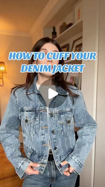 Rebecca Kahane Pankow on Instagram: "HOW TO CUFF & STYLE your denim jacket. Did you know about the rubber band #hack?" How To Cuff Jean Jacket Sleeves, How To Roll Up Denim Jacket Sleeves, How To Roll Up Sleeves On Jean Jacket, How To Fold Denim Jacket Sleeves, How To Roll Jean Jacket Sleeves, Denim Jacket Hacks, How To Style Denim Jacket, Jacket Around Waist, Jean Jacket Diy