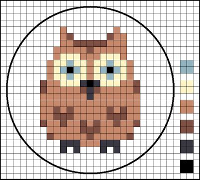 Could use a cross stitch pattern for a granny square pattern.    LucyKate Crafts...: Owl, Tapestry Inspiration, Cross Stitch Owl, Owl Cross Stitch, Intarsia Knitting, Small Embroidery, Small Cross Stitch, Cross Stitch Bird, Owl Patterns, Mini Cross Stitch