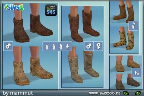 Blackys Sims 4 Zoo: Fur boots by mammut • Sims 4 Downloads Winter Fur Outfits, Sims 4 Boots, Around The Sims 4, Medieval Shoes, Sims 4 Hair Male, Sims 4 Decades Challenge, Toddler Outerwear, Die Sims 4, Child Shoes