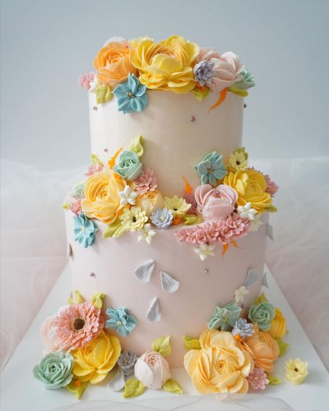 Two Tier Cake Decorating Ideas, 3 Tier Cake Designs, Colourful Birthday Cake, Birthday Cake 2 Tier, Two Tier Birthday Cake, 2 Tier Birthday Cake, 3 Tier Birthday Cake, Tiered Birthday Cake, Cake 2 Tier