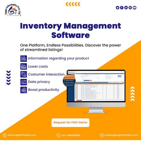 Keeping track of your inventory is an essential part of running a business. Our Inventory Management Software allows to track your present inventory or organizing your vendor and customer data efficiently. Inventory Management Software, Sales Skills, Running A Business, School Management, Inventory Management, Promotional Design, Asset Management, Sales And Marketing, A Business