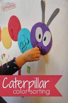 Toddler Approved!: Caterpillar Color Sorting Color Lesson Plans, Bug Activities, Colors For Toddlers, Color Sorting Activities, Sorting Colors, Color Lessons, Preschool Colors, Childcare Activities, Sorting Activities