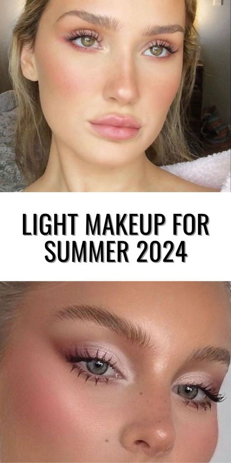 Light Makeup for Summer 2024: 10 Natural Looks for Every Skin Tone https://whispers-in-the-wind.com/stunning-date-night-beauty-ideas-perfect-your-look/?5-idees-de-make-up-denichees-sur-pinterest-pour-la-rentree-magazine-actualite-beaute-et-cosmetiques Light Colored Eye Makeup, Makeup For Summer Palette, Summer 2024 Makeup Looks, 2024 Wedding Makeup Trends, Make Up Summer 2024, Summer No Makeup Makeup Looks, 2024 Makeup Trends Natural, Summer Glow Makeup Look, Makeup Trends Spring/summer 2024