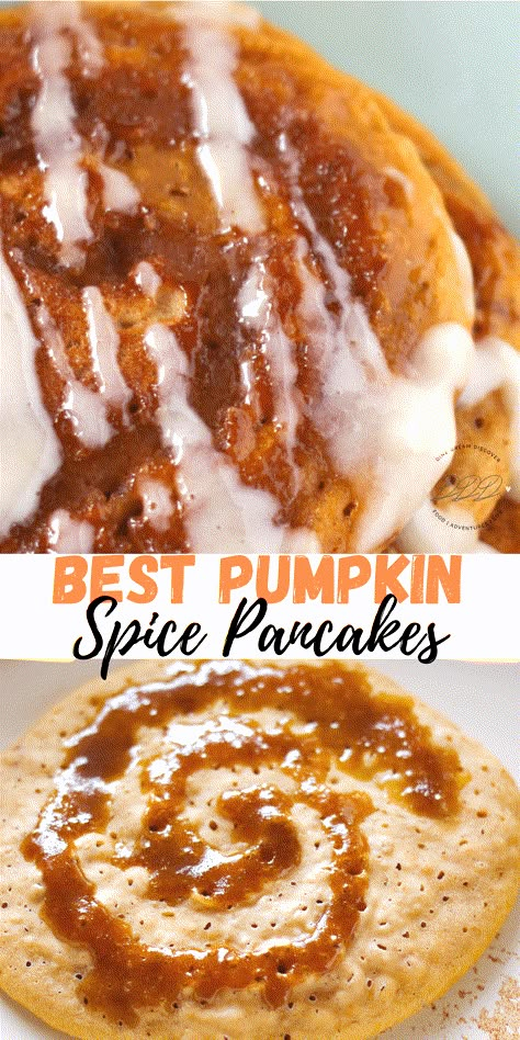 Breakfast Pancakes Recipe, Spice Pancakes, Pumpkin Spice Pancakes, Recipe With Cream Cheese, Autumn Blessings, Pancake Toppings, Fall Date Night, Fall Baking Recipes, Homemade Pumpkin Spice