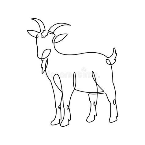 Goat Continuous Line Art Drawing Style Stock Vector - Illustration of minimalism, drawing: 238091139 Drawing Cup, Minimalism Drawing, Barbed Wire Art, Continuous Line Art, Goat Art, Line Art Drawing, Cute Goats, Simple Line Drawings, Continuous Line Drawing