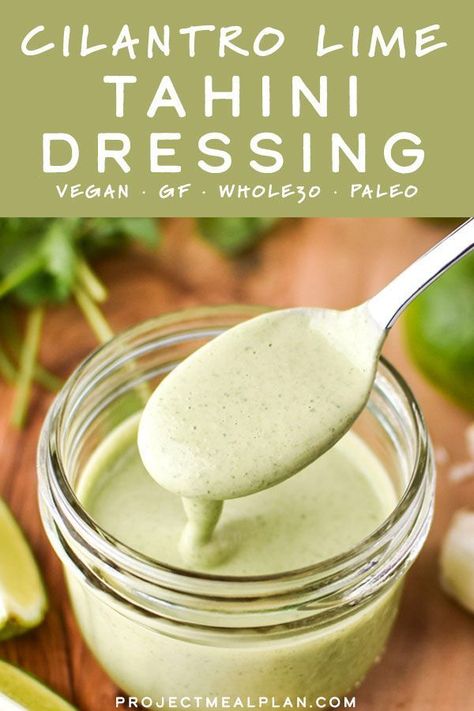 Tahini Salad Dressing, Tahini Recipe, Lemon Tahini Dressing, Cilantro Lime Dressing, Salad Dressing Recipes Homemade, Vegan Sauces, Homemade Salads, Tahini Dressing, Homemade Salad Dressing