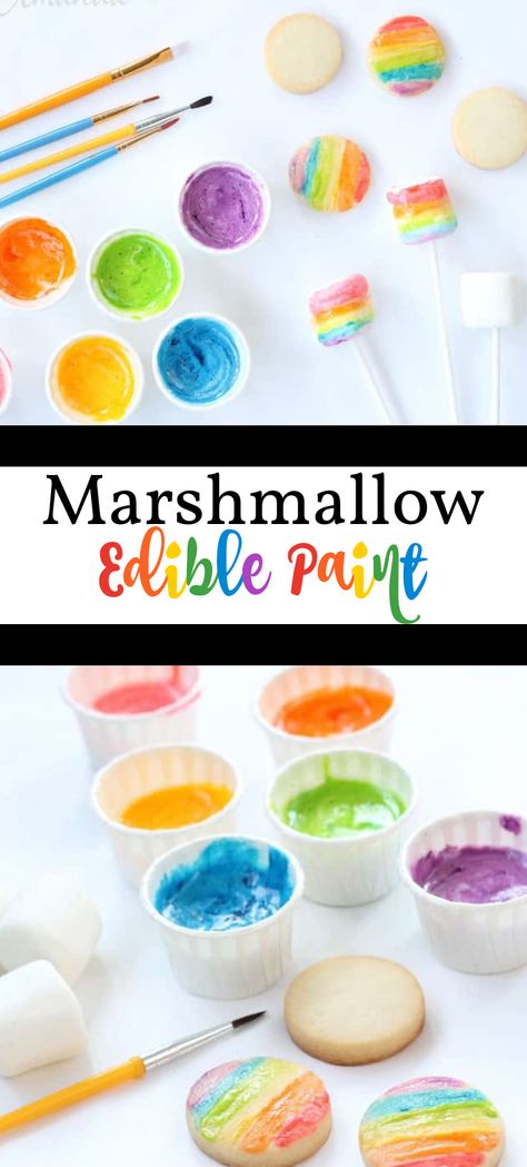 Decorated Marshmallows, Marshmallow Crafts, Decorate Cookies, Marshmallow Cookies, Paint Cookies, Edible Crafts, Edible Paint, Food Crafts, Edible Art