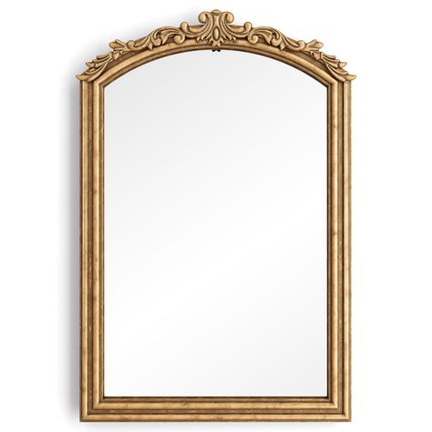 PRICES MAY VARY. Vintage Charm - Add a touch of old-world elegance to your space with our 24" x 36" metal vintage mirror. Its ornate design and antique gold color make it the perfect statement piece for any wall. Superior Craftsmanship - Crafted with attention to detail, our antique mirror is made to last. Its sturdy metal frame and 1.25" thickness ensure durability and stability. The Victorian-inspired details and baroque leafing pattern on our antique gold mirror exude sophisticated artistry a Vintage Gold Mirror, Antique Gold Mirror, Vintage Wall Mirror, Gold Wall Mirror, Mirror For Living Room, Senior Thesis, Victorian Mirror, French Baroque, Gold Framed Mirror