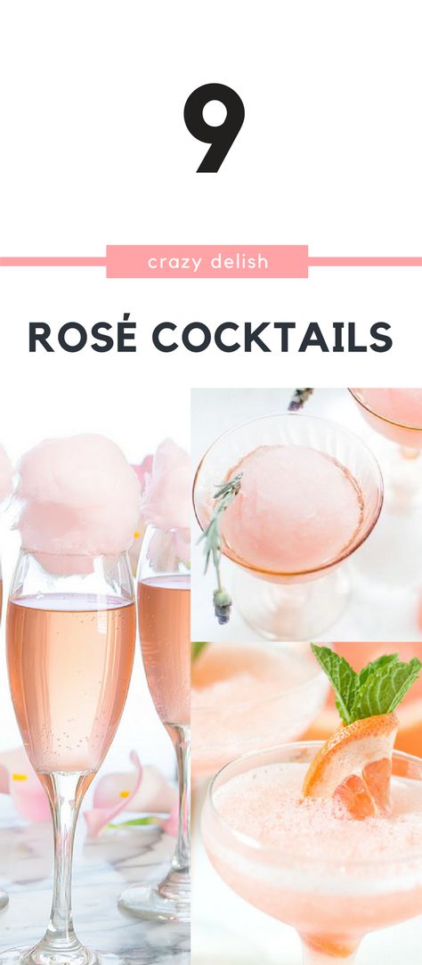 Rose Cocktails, Rose Cocktail Recipes, Cocktail Recipes Tequila, Rose Drink, Spring Cocktails Recipes, Frozen Cocktail Recipes, Rose Sangria, Champagne Drinks, Table D Hote