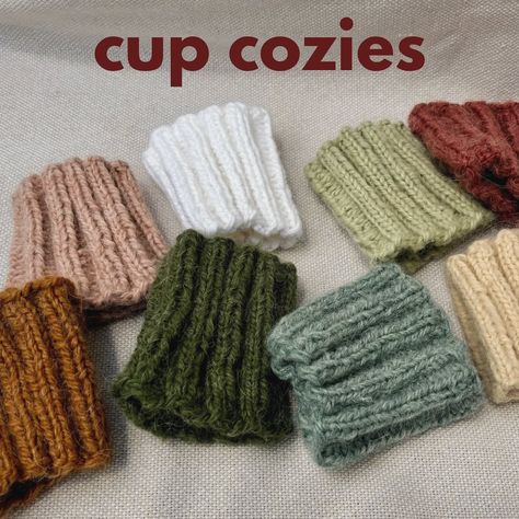 introducing the cup cozies🥤they are perfect for iced drinks during summer and beyond. They are perfect for keeping your hands warm while holding an iced drink and preventing water from accumulating when your drink melts a bit!!🧊☀️ . . . #summer #summervibes #cupcozy #knit #knitknitknit #knitaccessories #smallbusiness #etsy #etsyshop Drinkware Aesthetic, Cup Sleeve Crochet, Crochet Cup Sleeve, Knit Cup Cozy, Iced Coffee Sleeve, Iced Coffee Cozy, Colorful Headbands, Cup Cozies, Summer Headbands