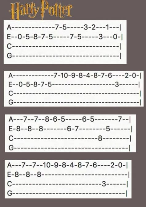 Easy Ukulele Chords For Beginners, Up Theme Song Ukulele, Songs On Ukulele Easy, Cool Ukulele Riffs, Easy Ukelele Songs Popular, Harry Potter Tabs Guitar, Harry Potter Theme Guitar Tab, Ukulele Harry Potter, Harry Potter Guitar Tab