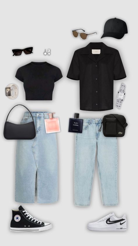 Stylish Outfits Casual, Couple Outfit Ideas, Couple Fits, 90s Inspired Outfits, Couples Outfit, Modesty Outfits, Cute Modest Outfits, Twin Outfits, Matching Couple Shirts