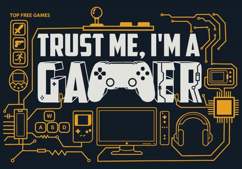 Gaming lettering: trust me, i'm a gamer ... | Premium Vector #Freepik #vector #computer #character #digital #internet Gaming Advertising, Computer Character, Rex Drawing, Unity Game Development, Gaming Graphics, Gamer Quotes, Game Wallpaper Iphone, Vector Game, Unity Games